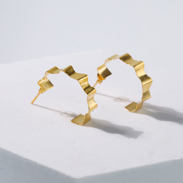 Rebecca - Fold Earrings | 92.5 Silver | 22K Gold Plated