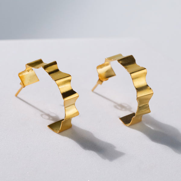Rebecca - Fold Earrings | 92.5 Silver | 22K Gold Plated