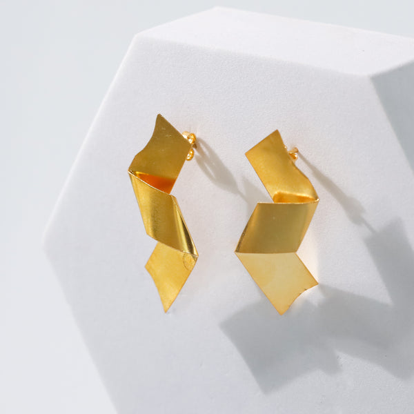 Gaga - Fold Earring | 92.5 Silver | 22K Gold Plated