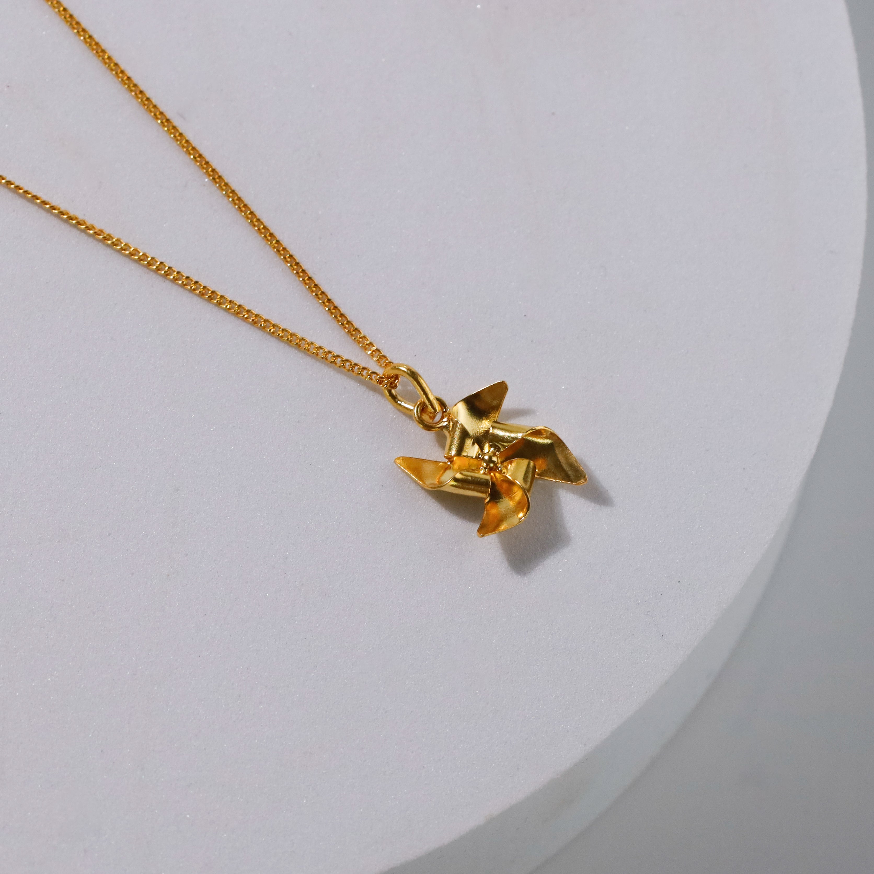 Pinwheel Necklace - Fold Collection (Gold Plated)