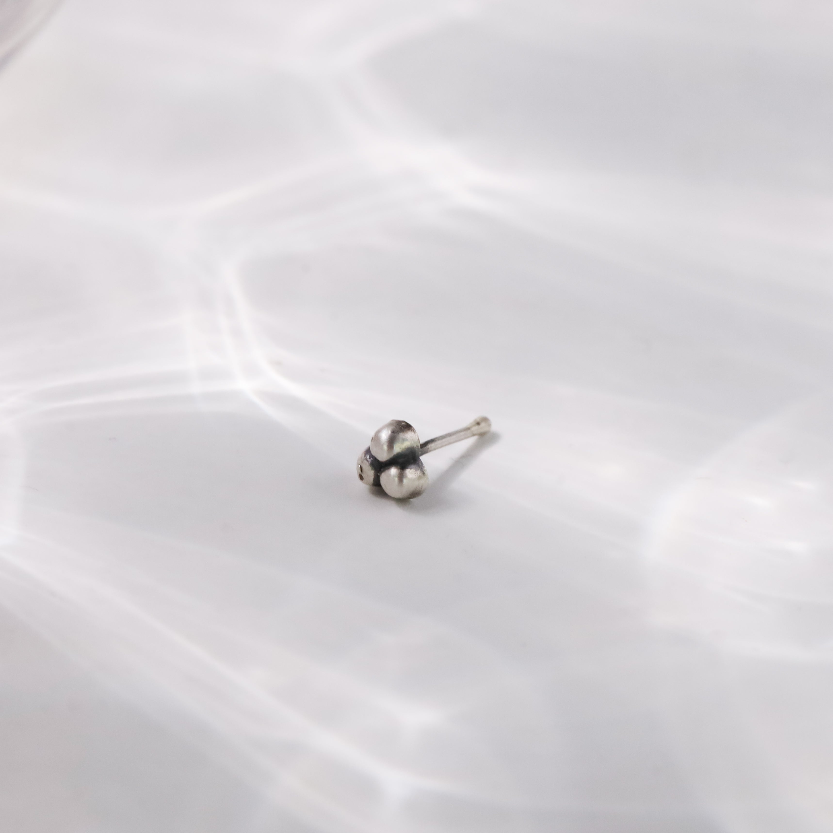 Woman styling Silver Dainty Nose Pin with ethnic outfit