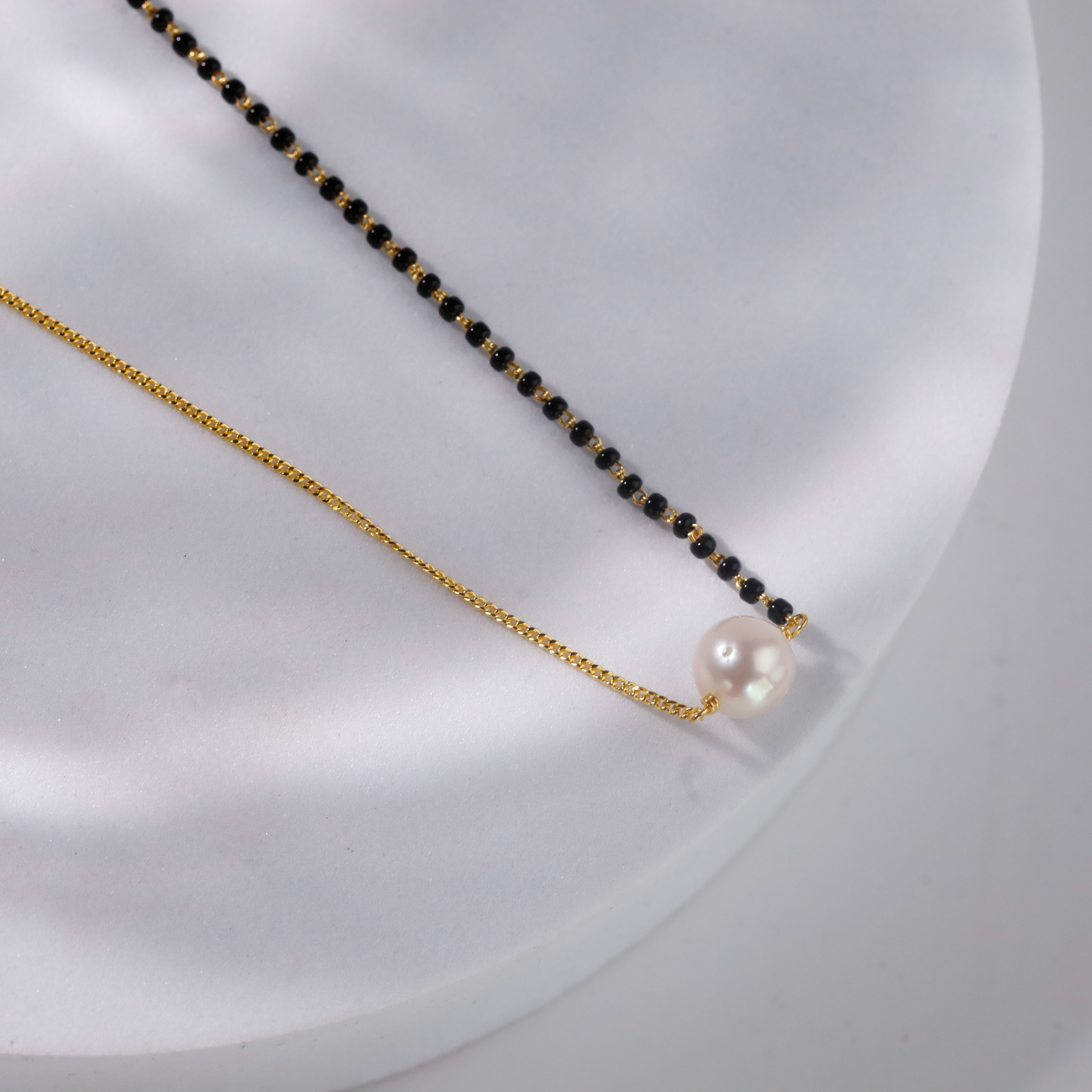 Half & Half: Pearl Mangalsutra | 92.5 Silver | 22K Gold Plated