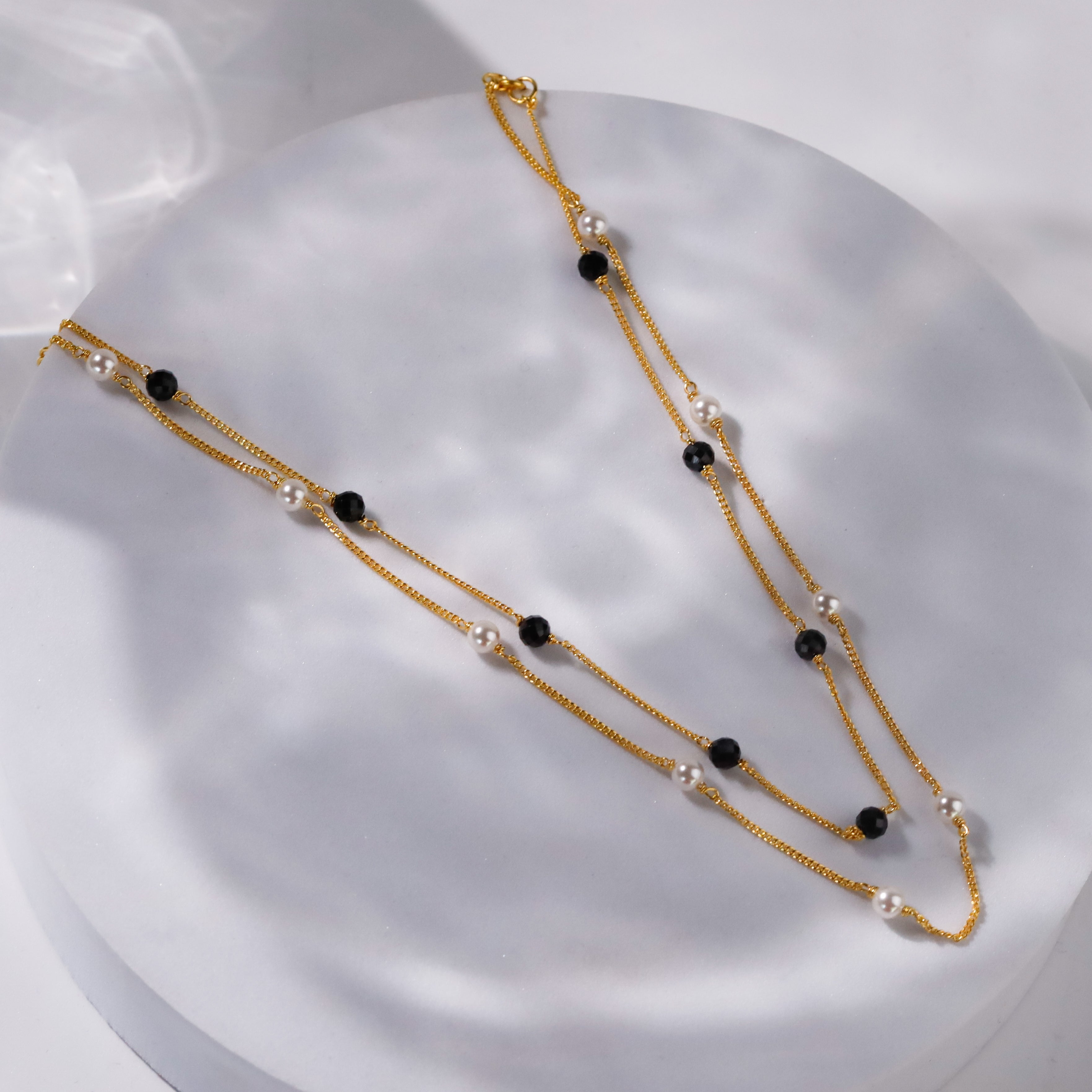 Handcrafted three way mangalsutra gold plated polished finish
