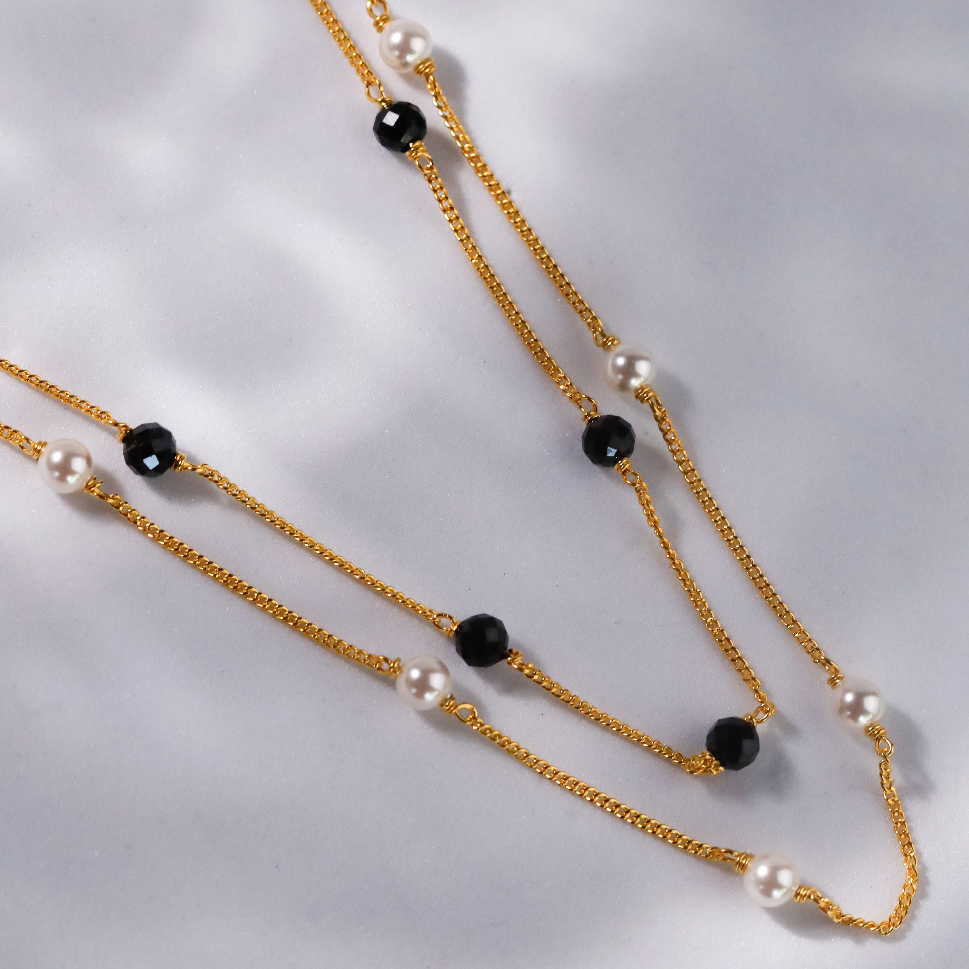 three layered silver chain mangalsutra