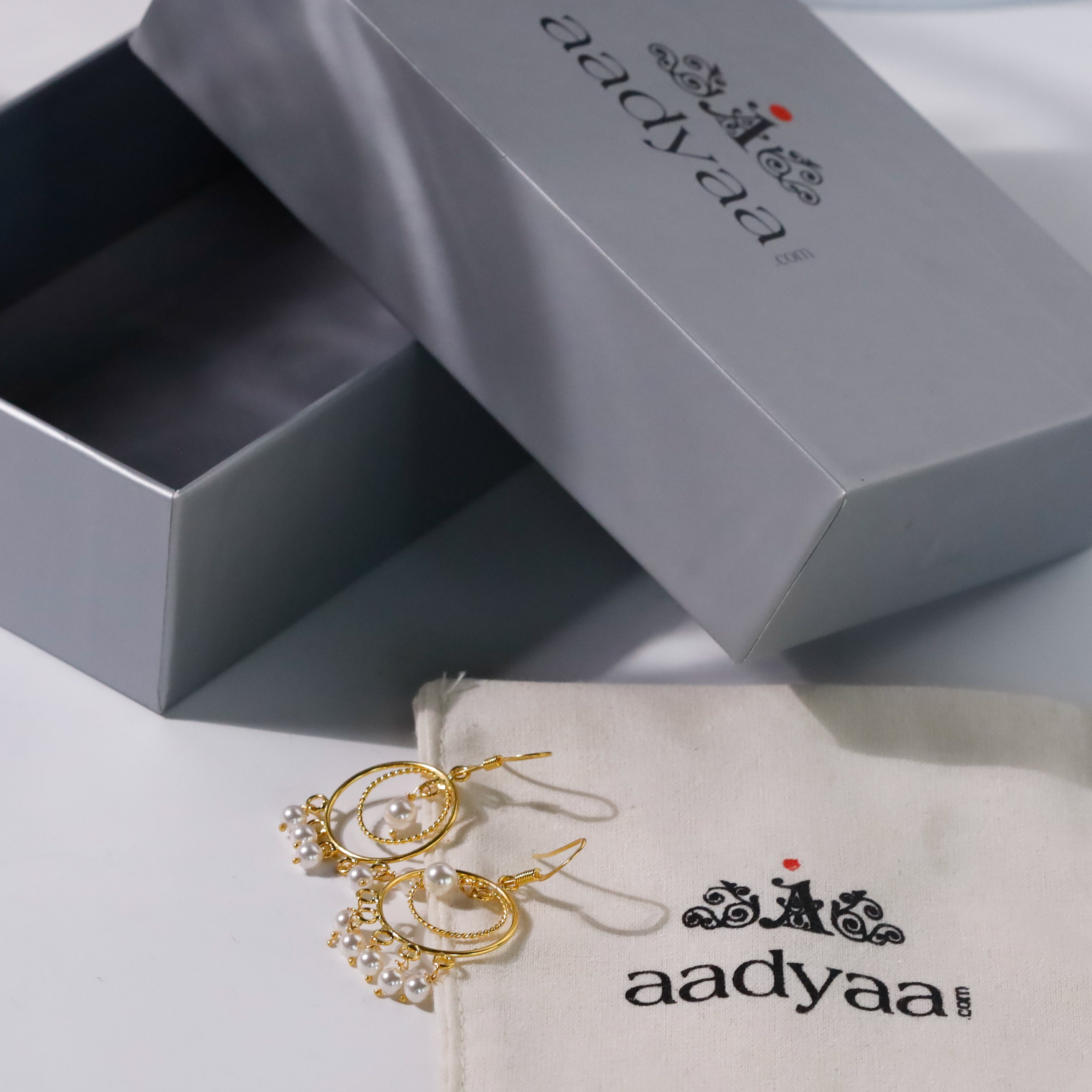 Pearl Chand Balis | 92.5 Silver Earrings | 22K Gold Plated | Size : Small