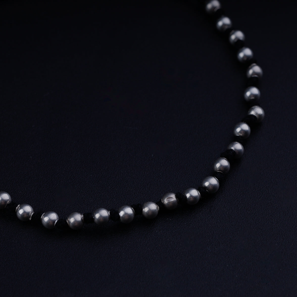 Silver Bead Anklet (3 mm)