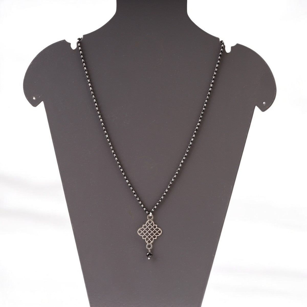 Silver Lasercut Pendant Mangalsutra