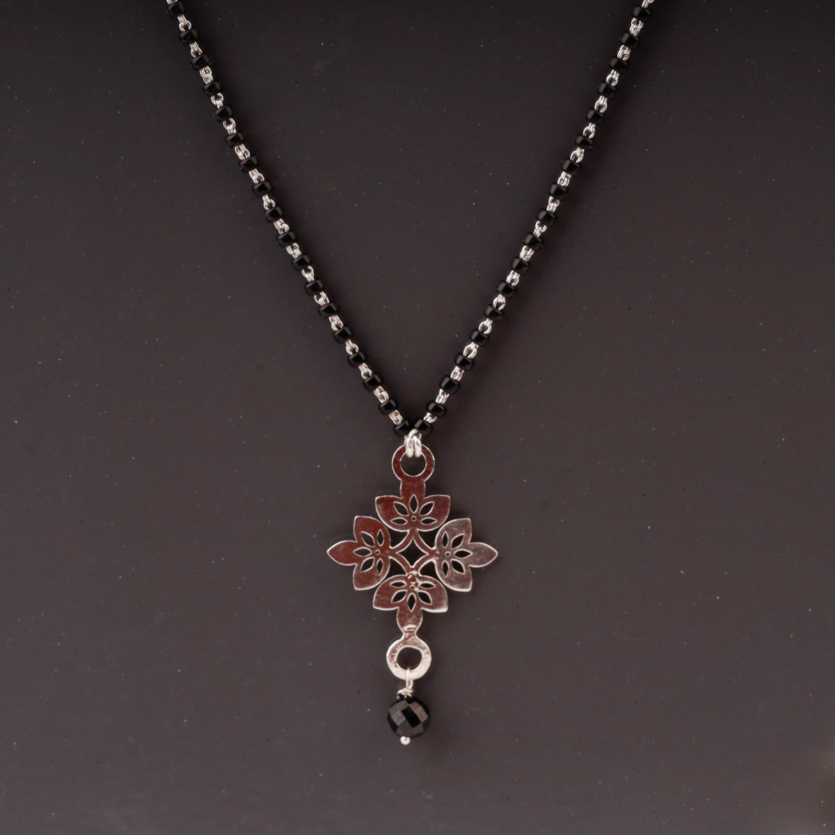 Silver Lasercut Pendant Mangalsutra