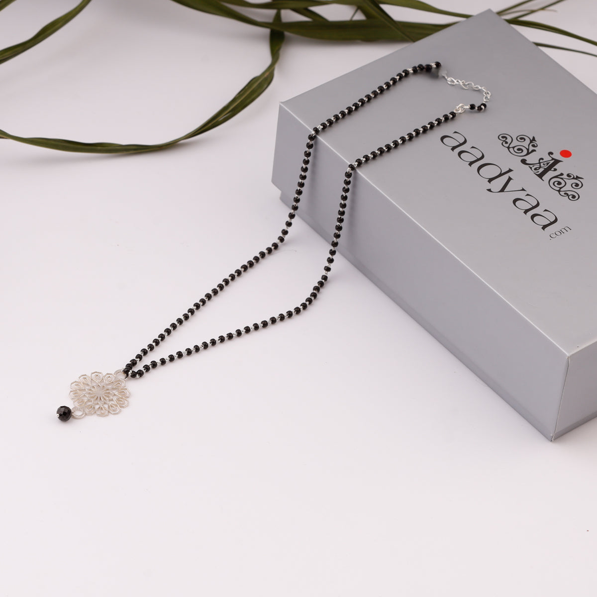 Silver Lasercut Pendant Mangalsutra