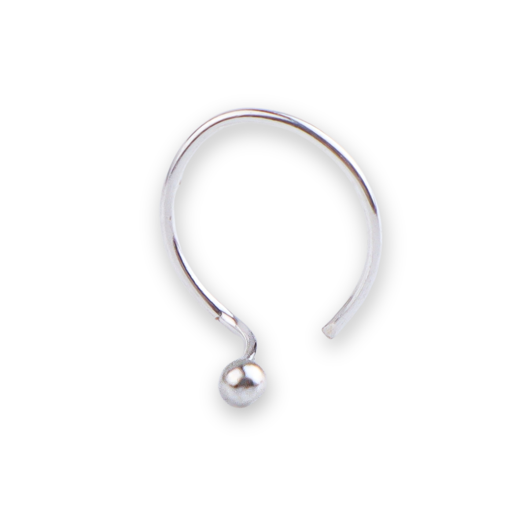 Tiny Silver Nose Pin - Medium (Pierced)