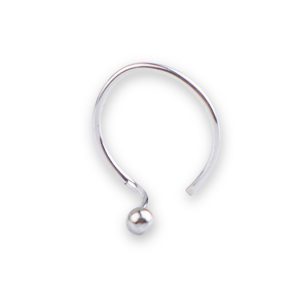 Tiny Silver Nose Pin - Medium (Pierced)
