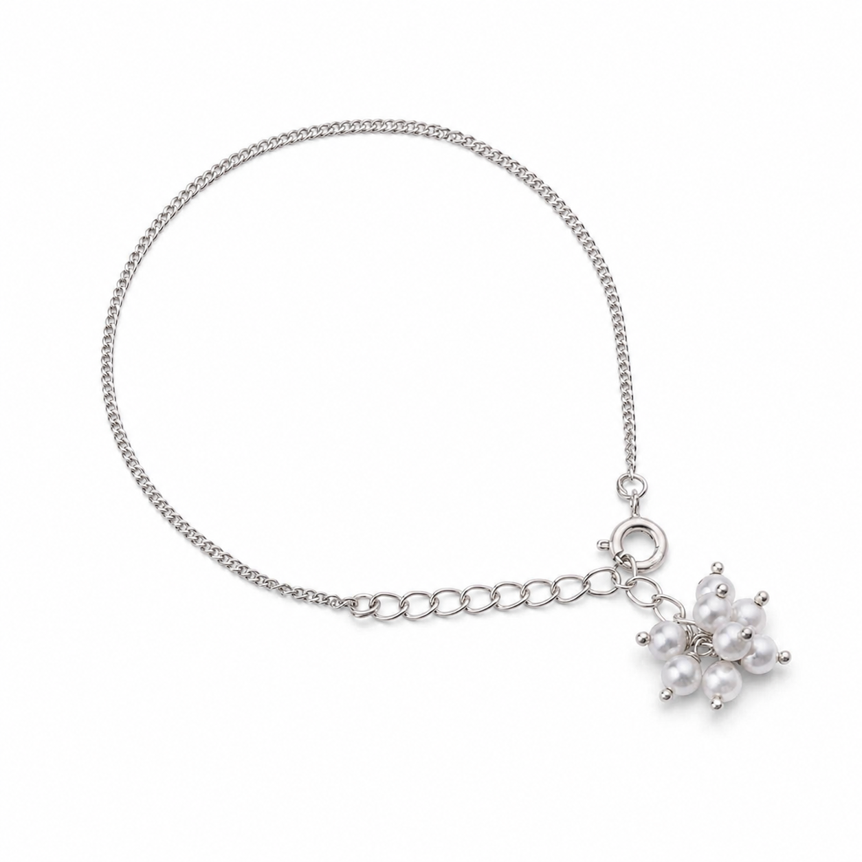 Pearl Chain Bracelet with Pearl Bunch