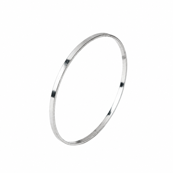 Silver flat bangle for women