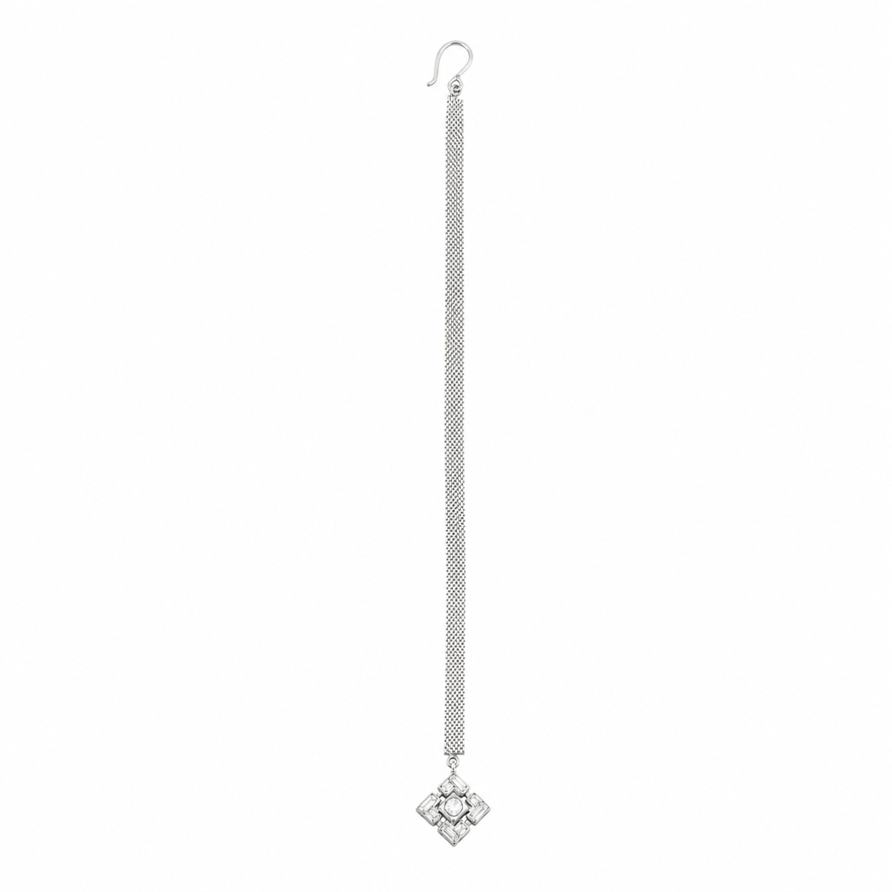 Polki Silver Maang Tika (Moissanite)