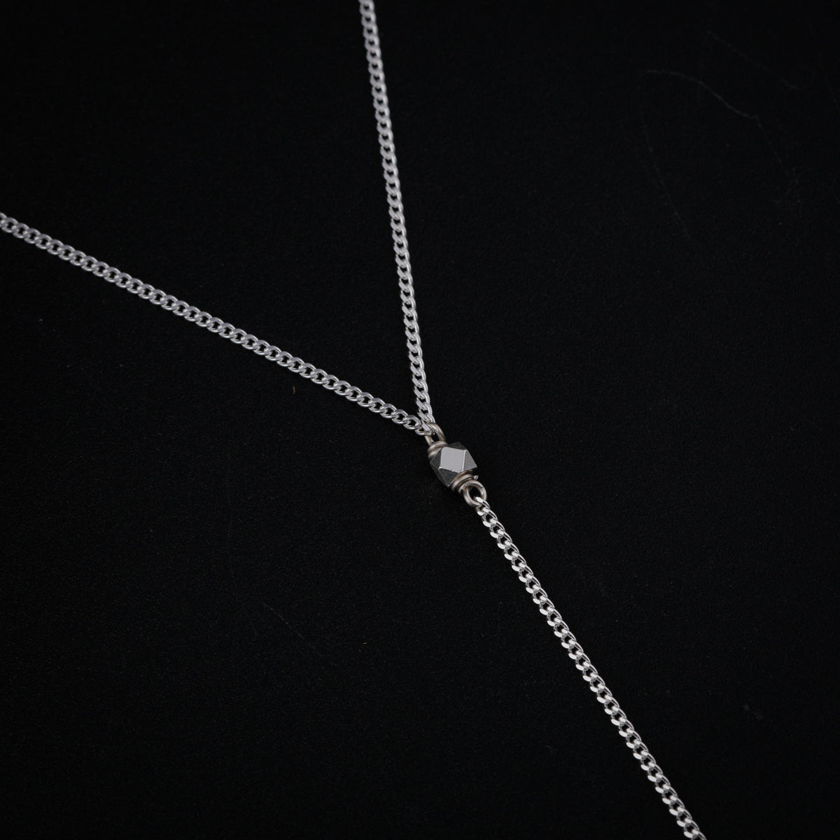 Y Necklace with Enamel Abstract Pendant