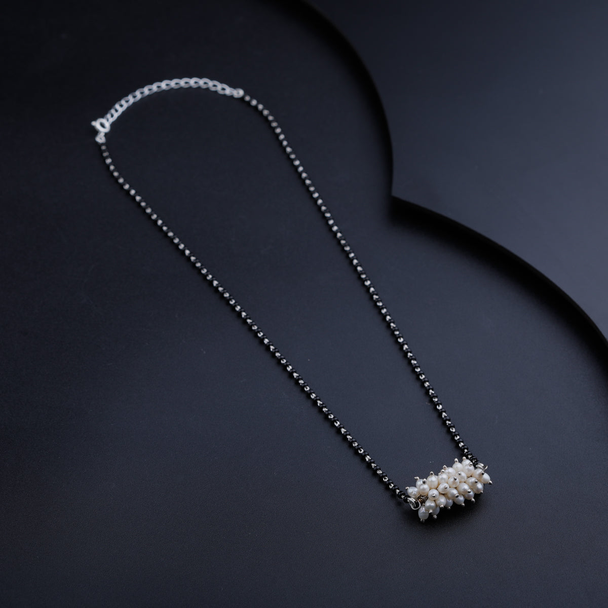 Silver Pearl Bunch Mangalsutra