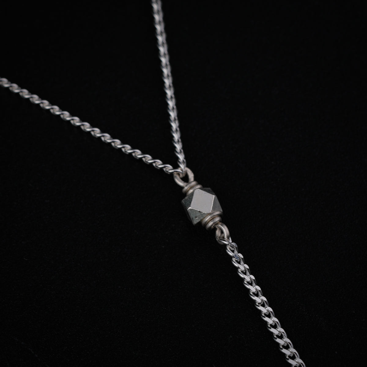 Y Necklace with Pink Lotus Motif
