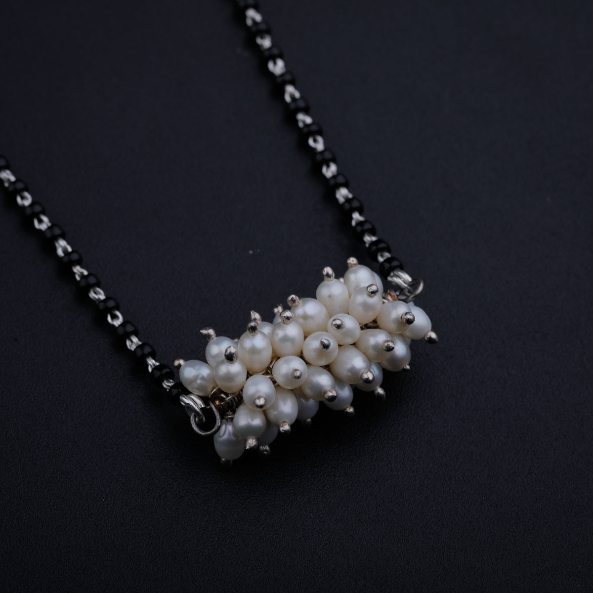 Silver Pearl Bunch Mangalsutra