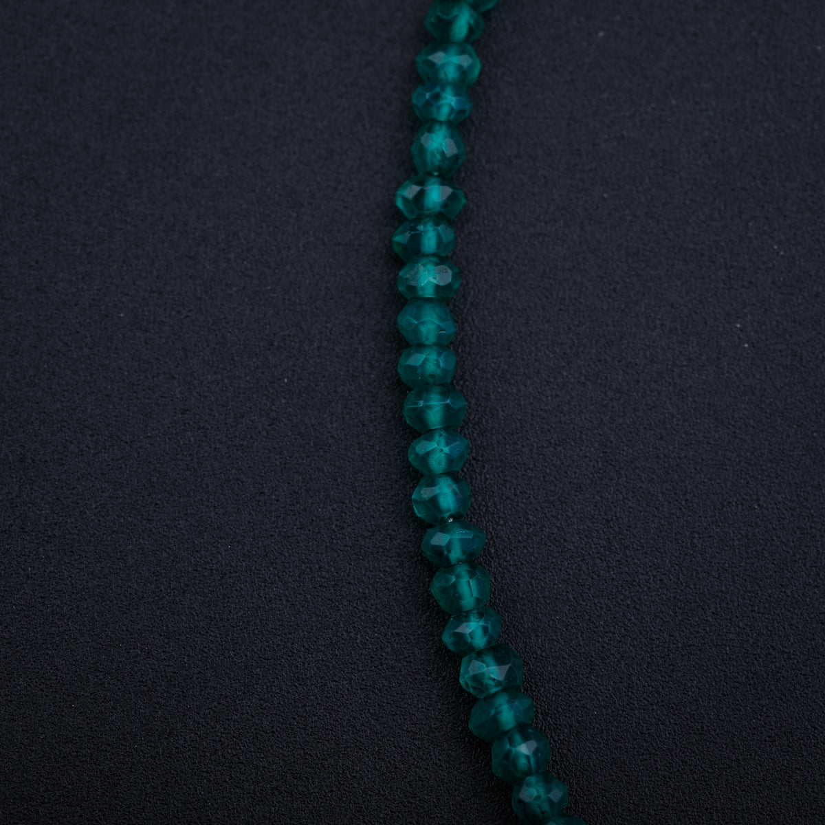 Silver 5 Charms Necklace with Green Onyx
