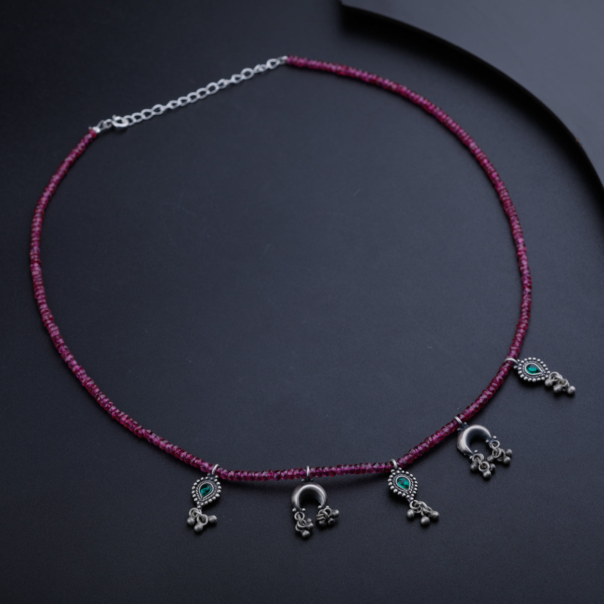 Multi Charm Necklace with Ruby