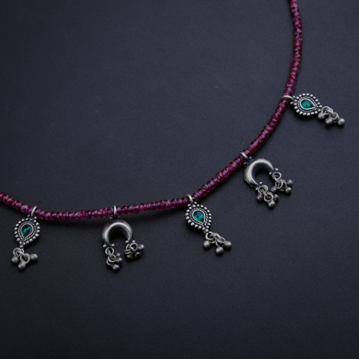 Multi Charm Necklace with Ruby