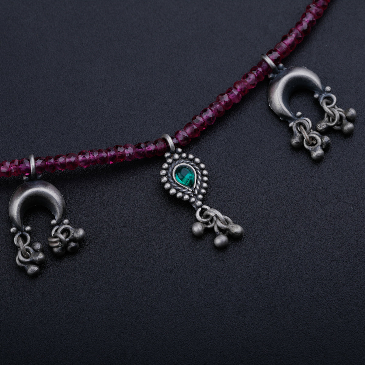 Multi Charm Necklace with Ruby