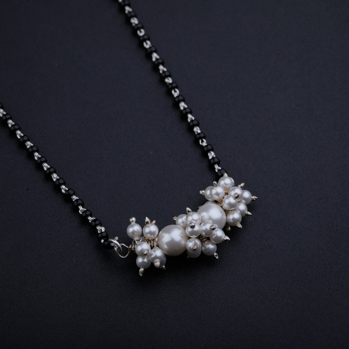 Silver Pearl Bunch Mangalsutra