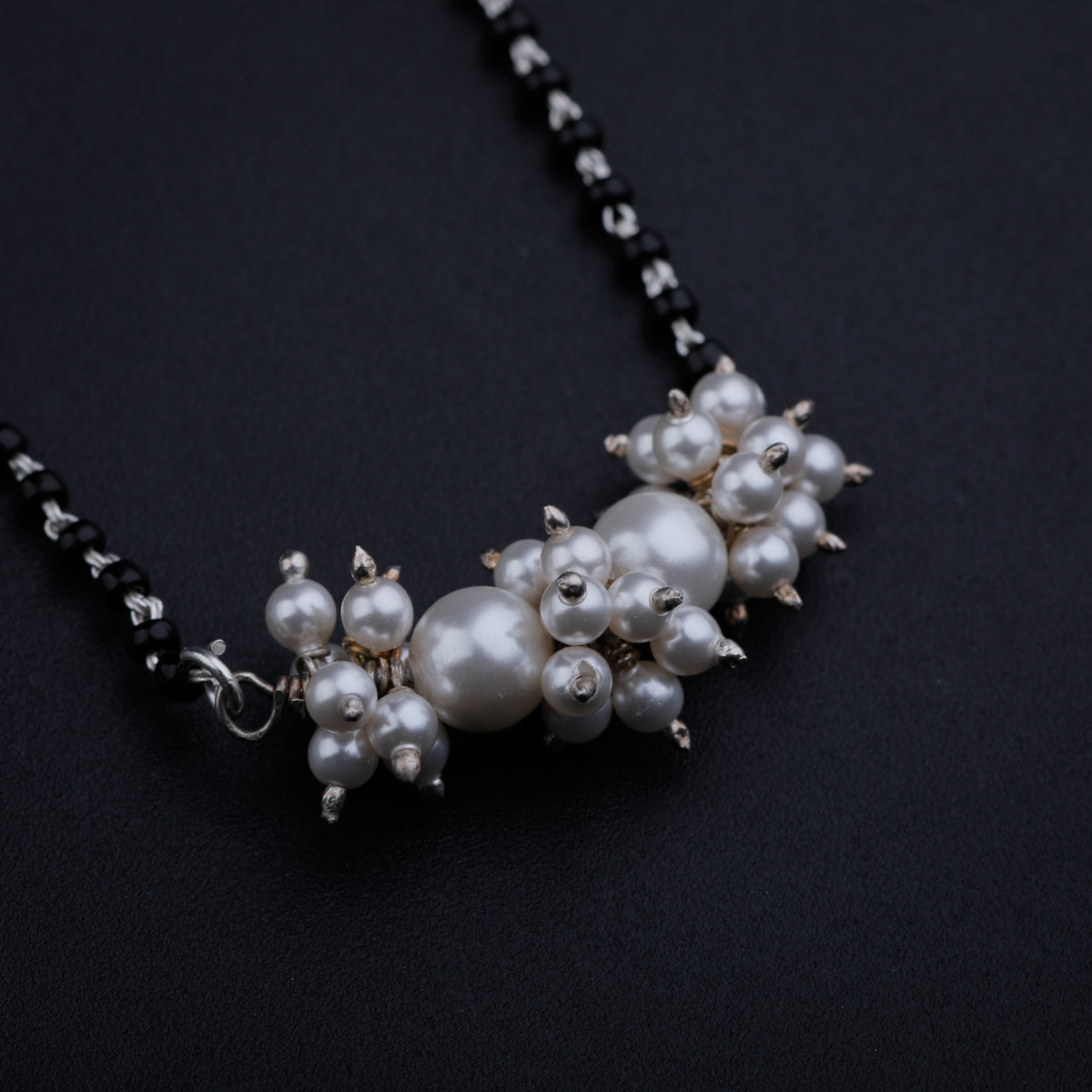 Silver Pearl Bunch Mangalsutra