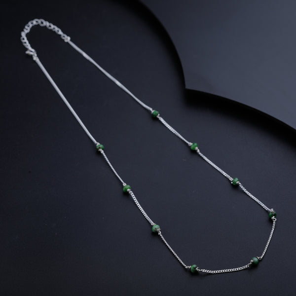 Green Sapphire Silver Chain