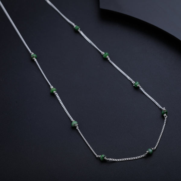Green Sapphire Silver Chain