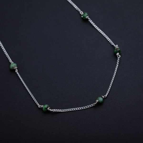 Green Sapphire Silver Chain