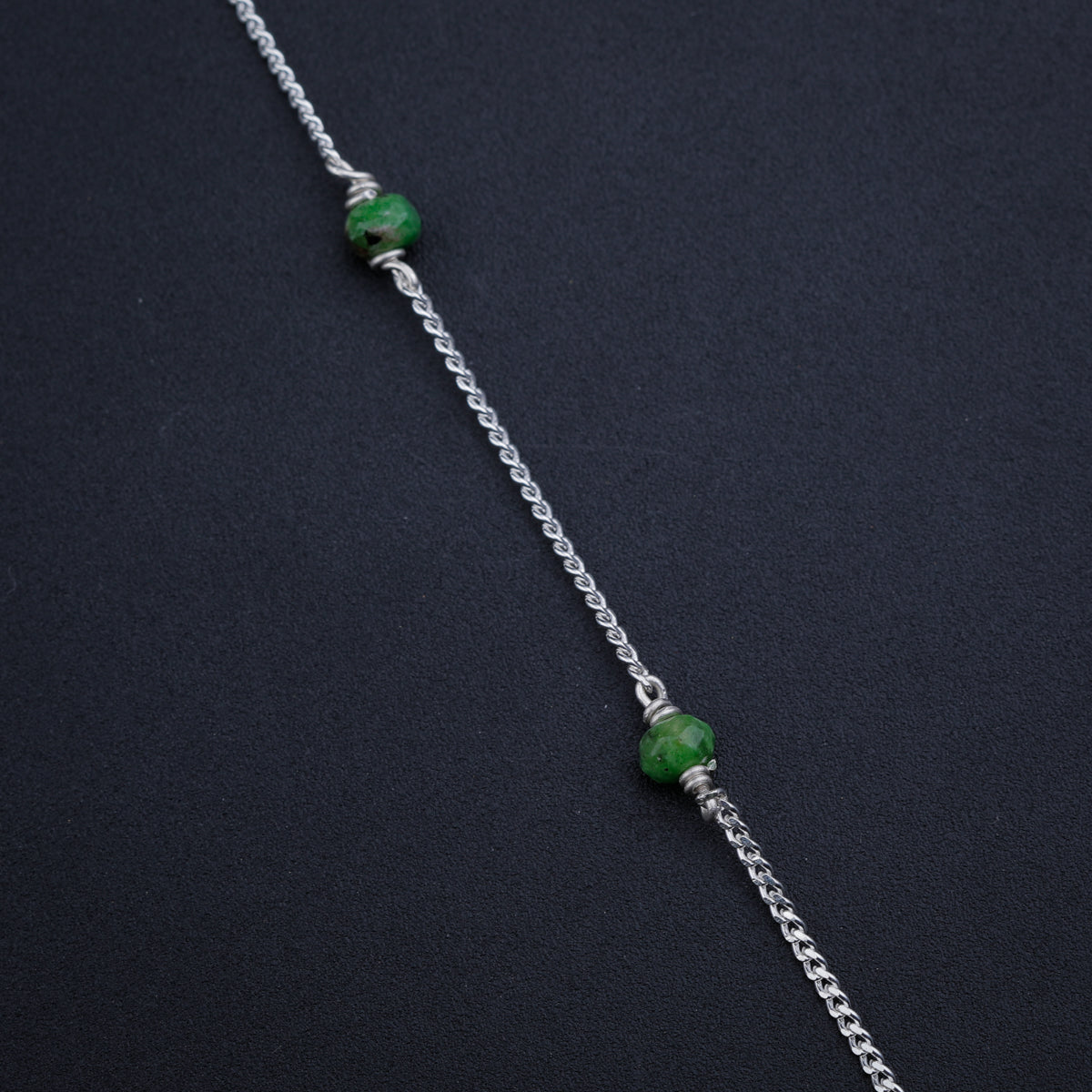 Green Sapphire Silver Chain