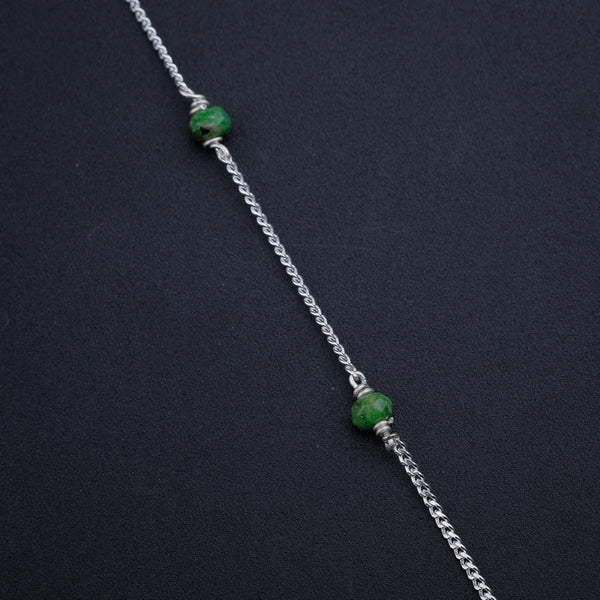 Green Sapphire Silver Chain