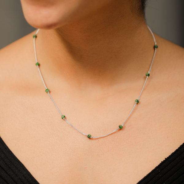 Green Sapphire Silver Chain