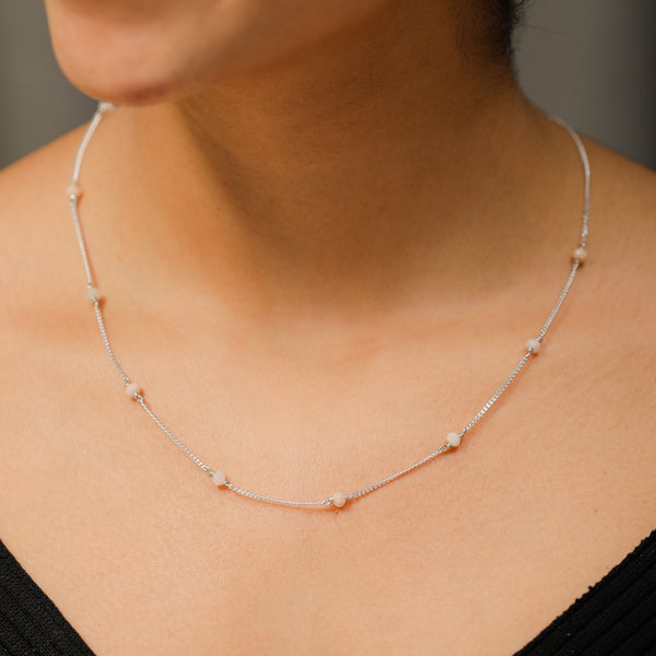 Moon Stone Silver Chain