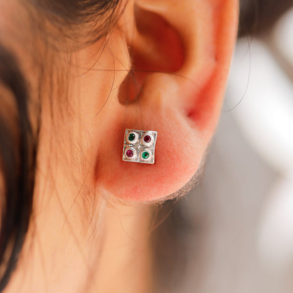 silver Nakshatra studs for daily wear
