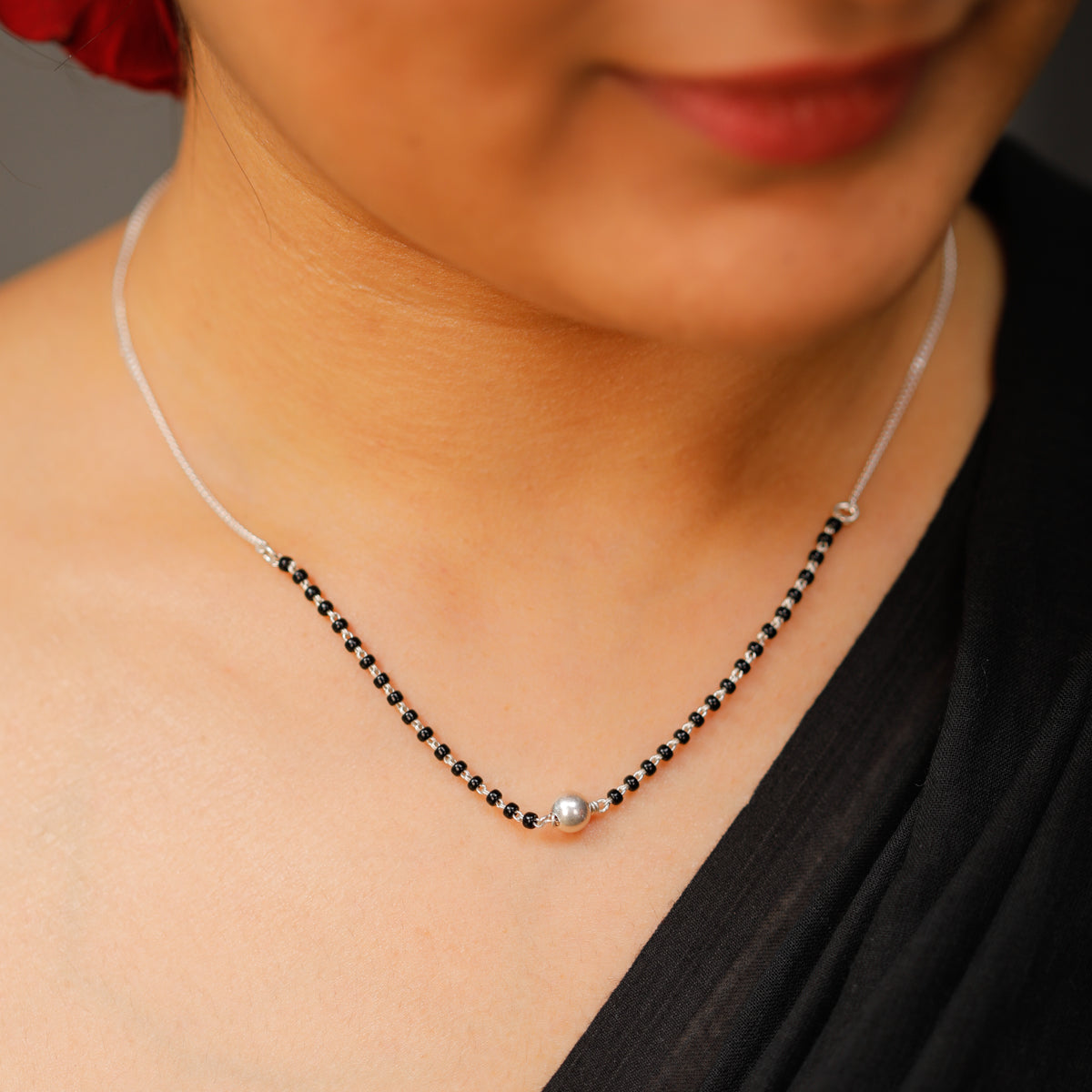 Classic Silver Chain Mangalustra , with Sarmanee
