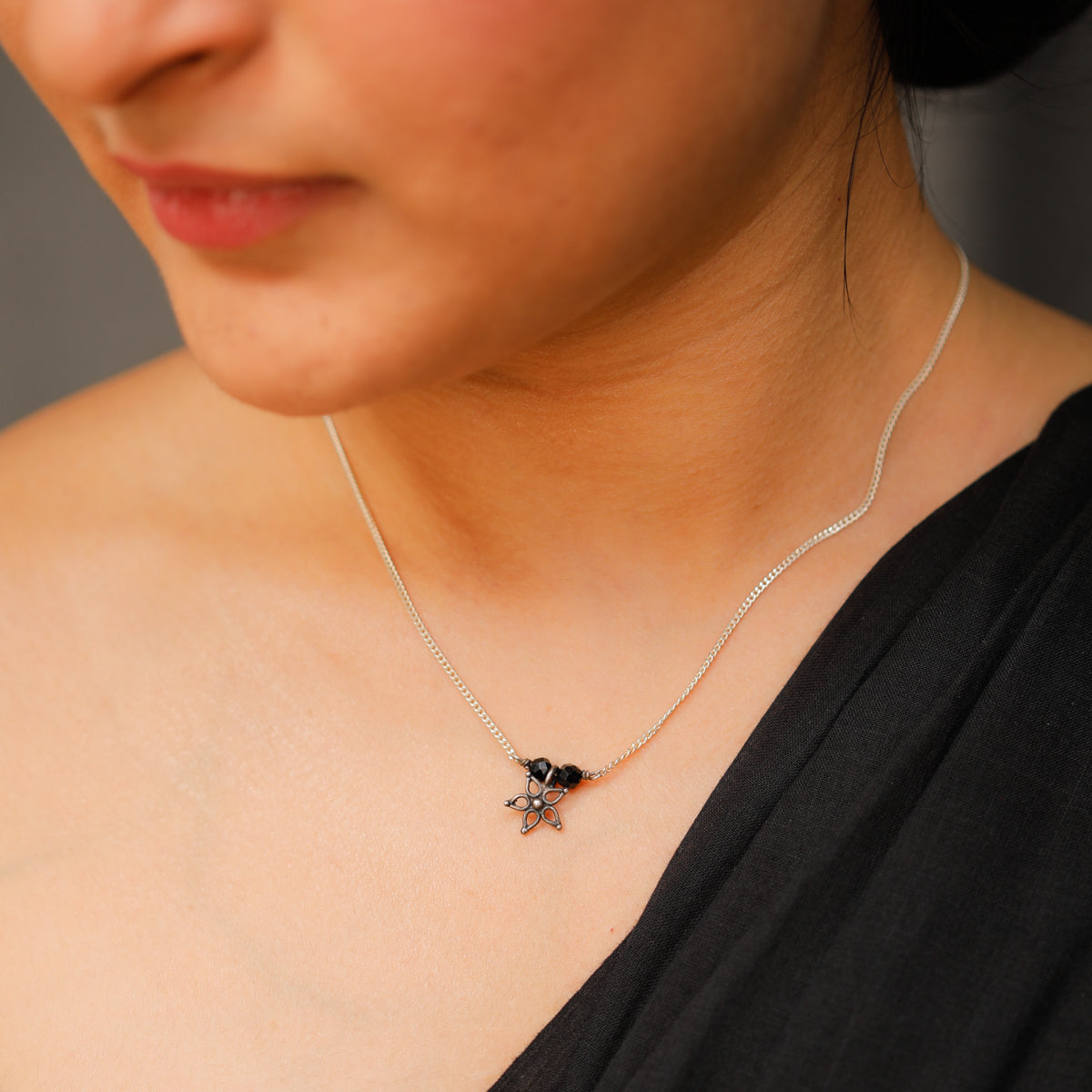 Daily Wear Silver Sadafulee Mangalsutra