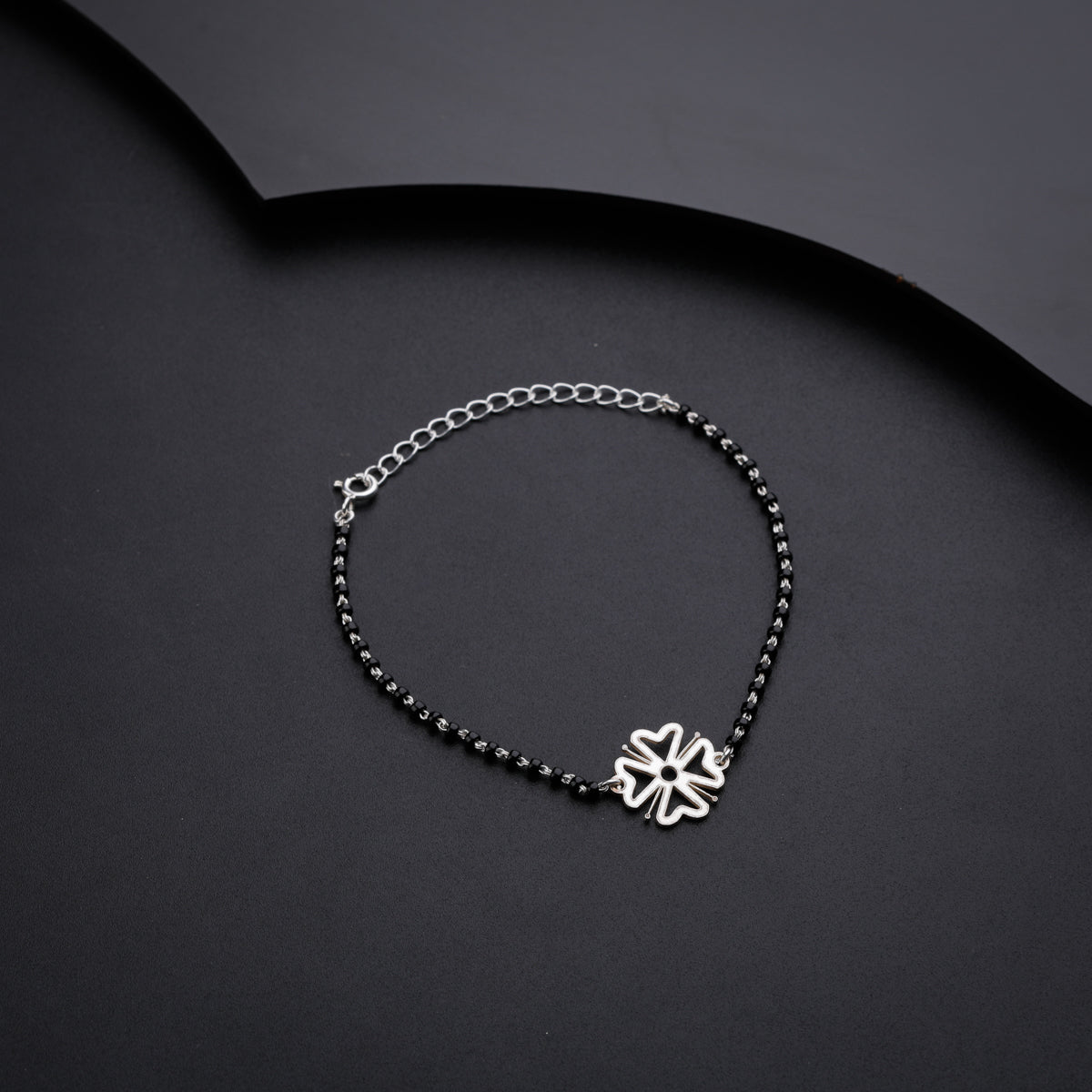 Silver Flower Mangalsutra Bracelet