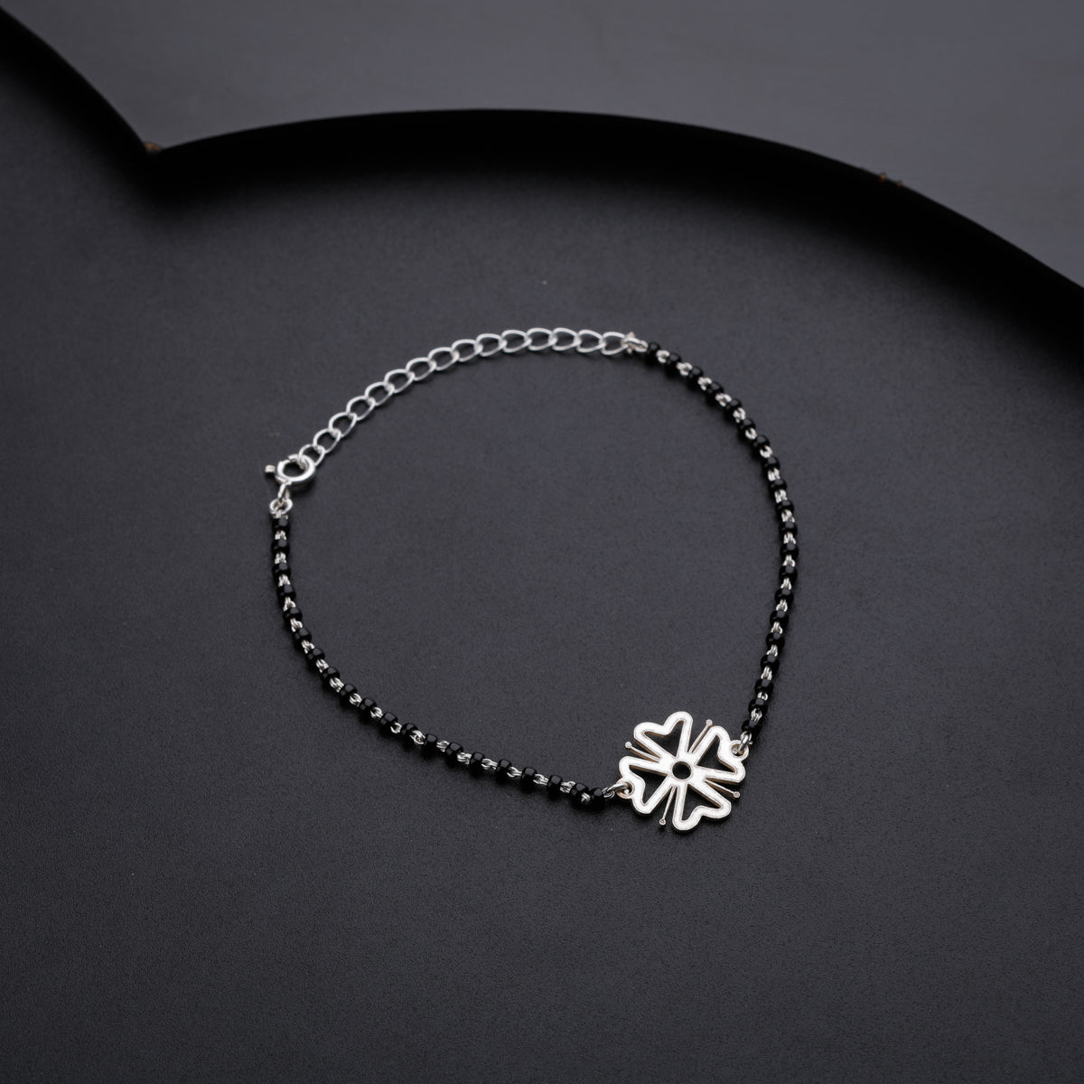 Silver Flower Mangalsutra Bracelet