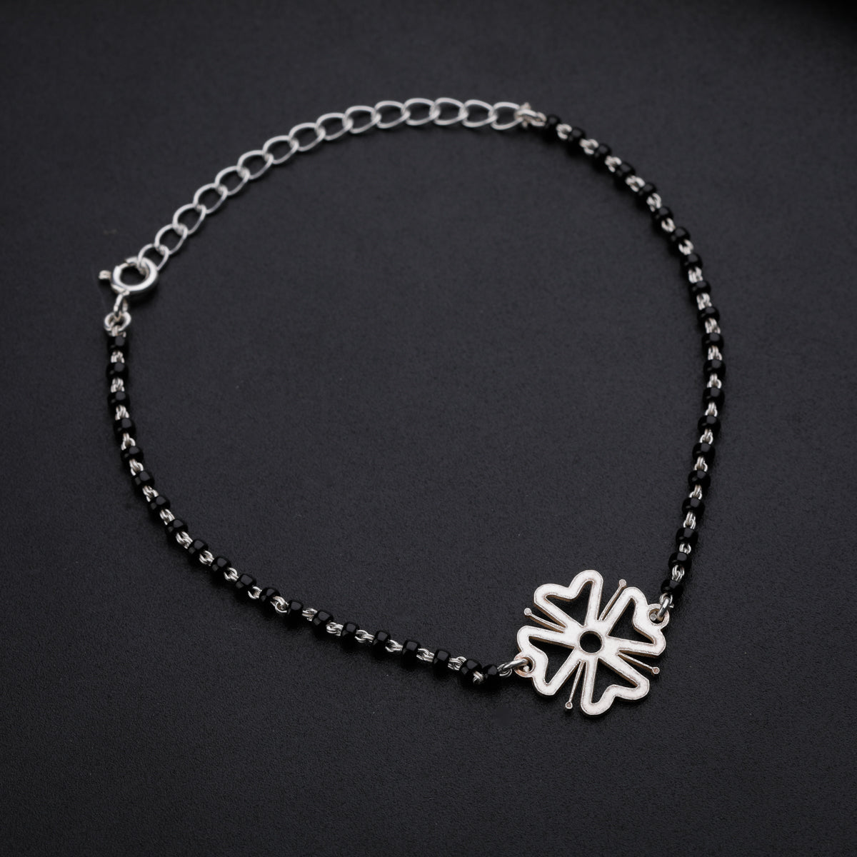 Silver Flower Mangalsutra Bracelet