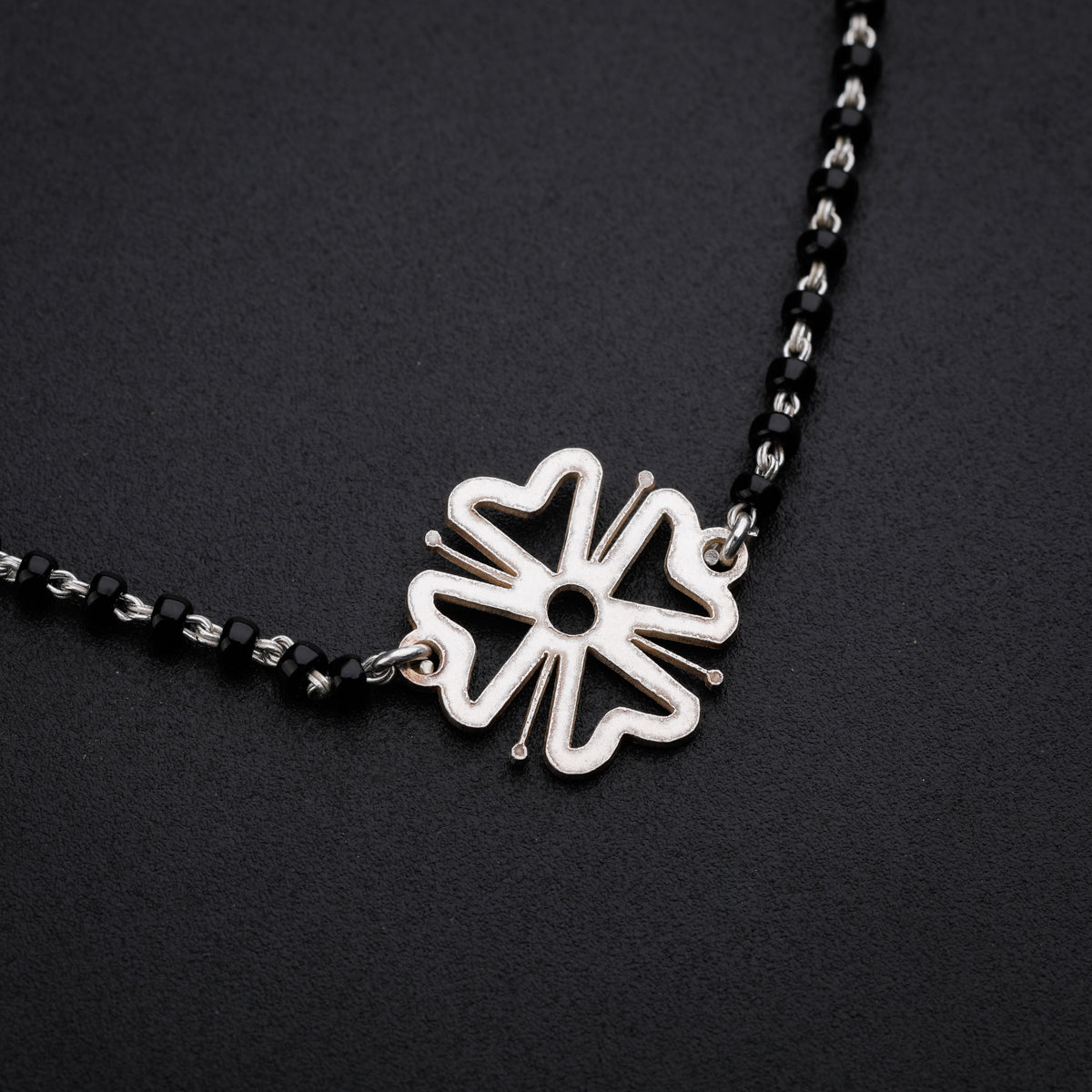 Silver Flower Mangalsutra Bracelet