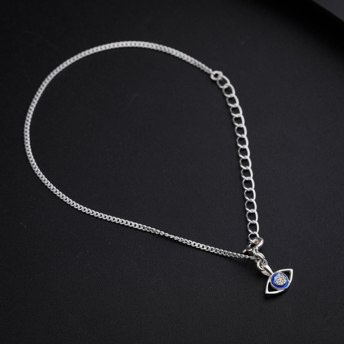 Evil Eye Bracelet with Silver Chain