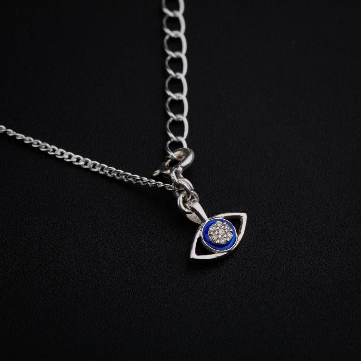 Evil Eye Bracelet with Silver Chain