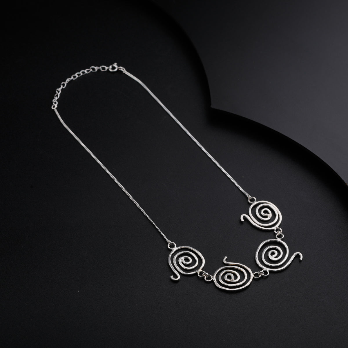 Silver Spiral Pendants Necklace