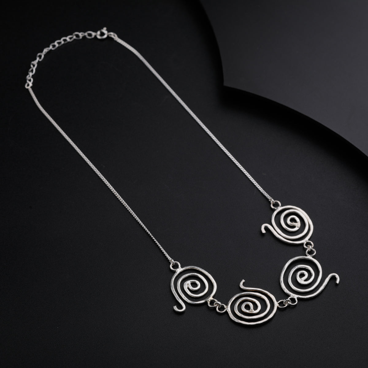 Silver Spiral Pendants Necklace