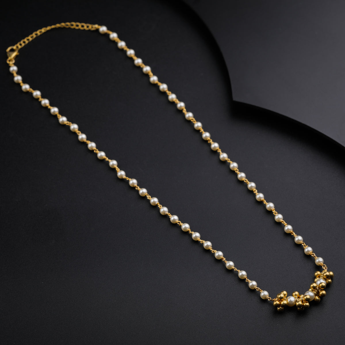 Gold Plated Necklace with Ghungroo Pendant and Pearls