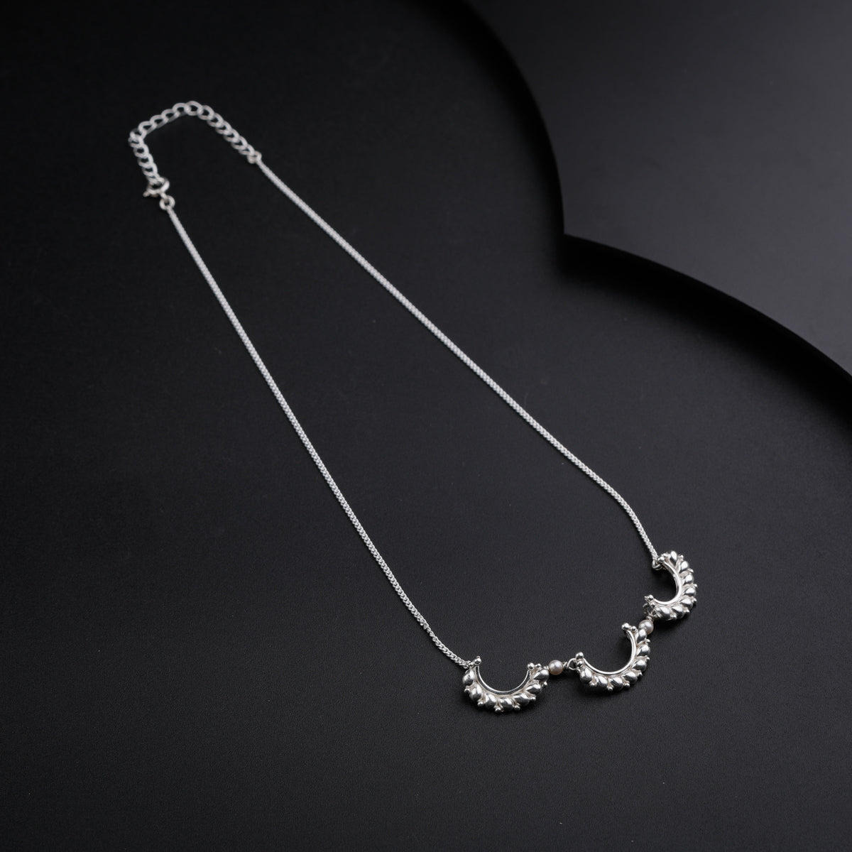 Silver Drop Nath Pendants Necklace