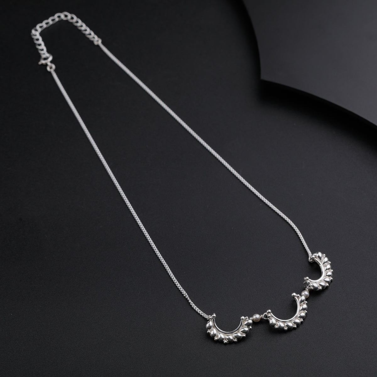 Silver Drop Nath Pendants Necklace