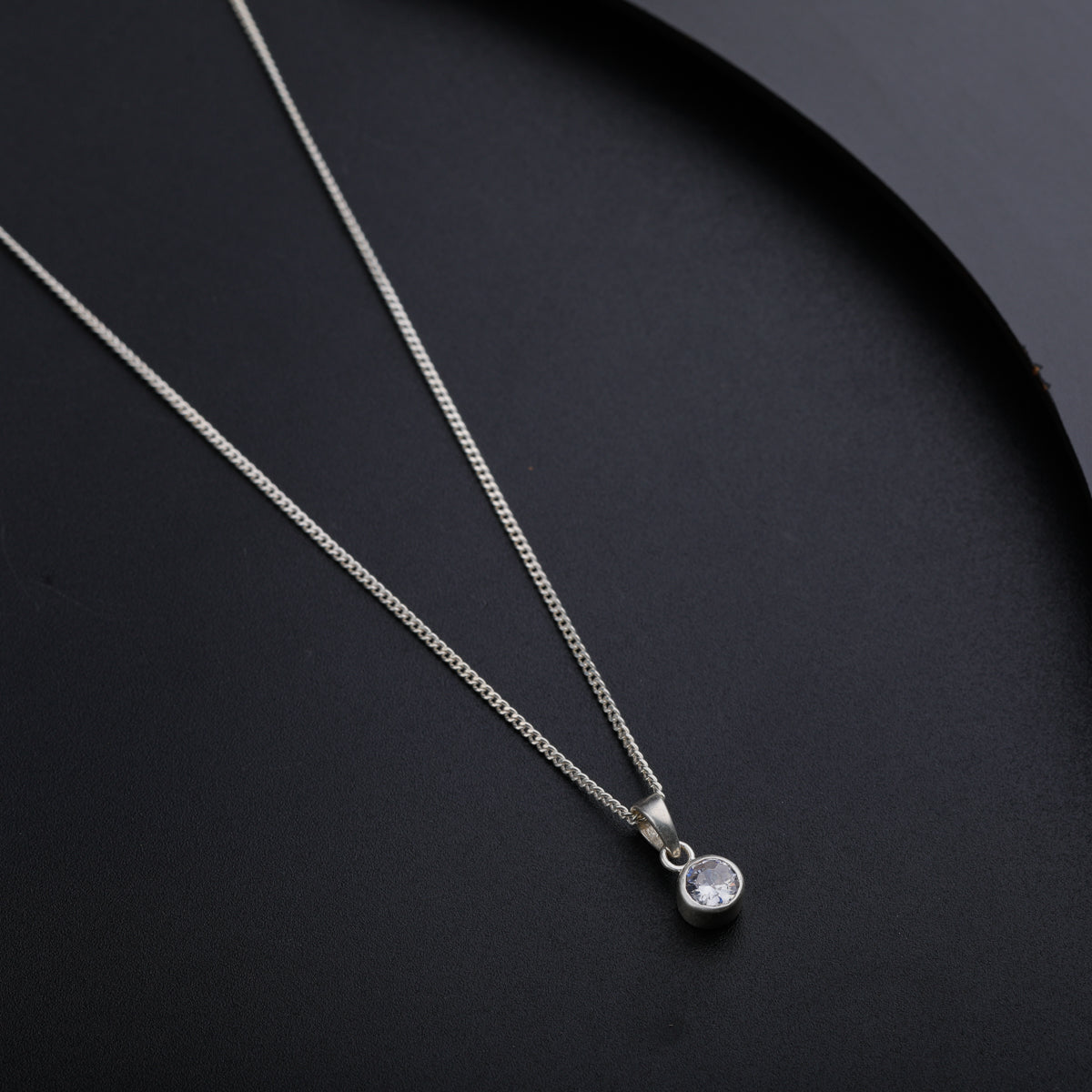Single CZ  Pendant (Without Chain) | 92.5 Silver